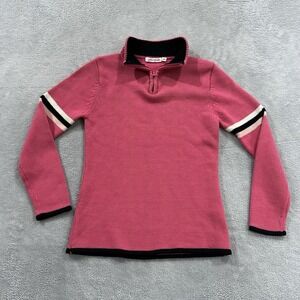 Vintage Dream 1/4 Zip Sweater Women Small Pink Y2K Vintage School
